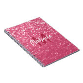 Carnet Rose faux pailleté rose clair Monogramme (Côté Droit)