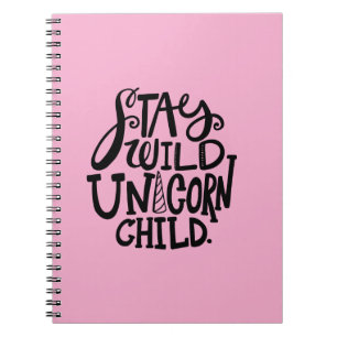 Carnet Rose Féminin Licorne Sauvage