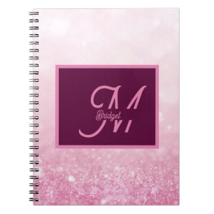 Carnet Rose Féminin Pailleté Abstrait Dégradé