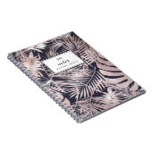 Carnet Rose féminine Gold Tropical Feuille Motif (Côté Droit)