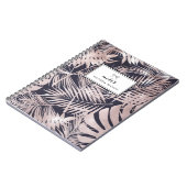 Carnet Rose féminine Gold Tropical Feuille Motif (Côté gauche)