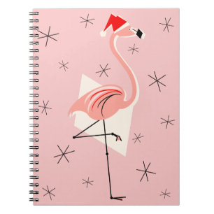 carnet rose Flamant rose Père Noël