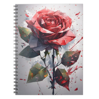 Carnet Rose - Fleurs à l'aquarelle