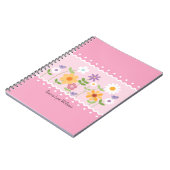 Carnet Rose Floral Botanique Monogramme (Côté gauche)