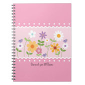 Carnet Rose Floral Botanique Monogramme (Devant)