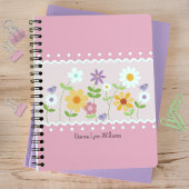 Carnet Rose Floral Botanique Monogramme