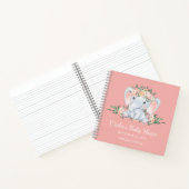 Carnet Rose Floral mignon Eléphant bébé Baby shower fille (Intérieur)