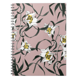 Carnet Rose floral : Motif à main aquarelle