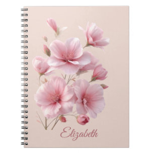 Carnet Rose Florale Élégante Personnalisée