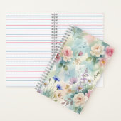 Carnet Rose Florale Rose Pâle (À l'intérieur)