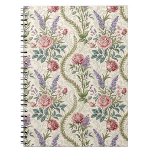 Carnet Rose Française Classique et Motif Floral de Lavand