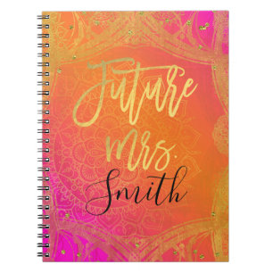 Carnet Rose Fuchsia Or Indien Mandala Future Mrs.
