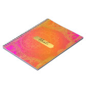 Carnet Rose Fuchsia Orange & Or Mandala Glam Indien (Côté gauche)