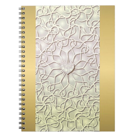 Carnet Rose géométrique Gold LOVE Motif de coeur (Devant)