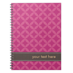 Carnet Rose géométrique personnalisé de diamants flamb