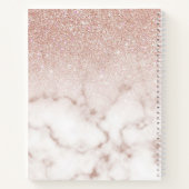 Carnet Rose glamour or blanc Parties scintillant marbre d (Dos)