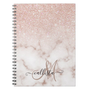 Carnet Rose glamour or blanc Parties scintillant marbre d