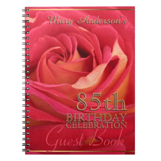 Carnet Rose Gold 85th Birthday Celebration Guest Book (Devant)