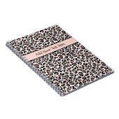 Carnet Rose Gold Black Empreinte de léopard tendance chic (Côté Droit)