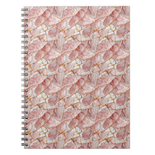 Carnet Rose Gold Blanc Verre Élégant Marbre Esthétique