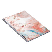 Carnet Rose Gold & Blue Marbled (Côté Droit)