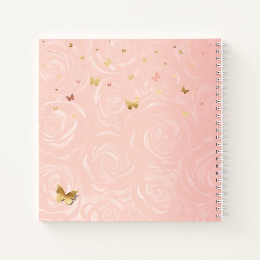 Carnet Rose Gold Blush Elegant Photo Quinceanera Invité (Dos)