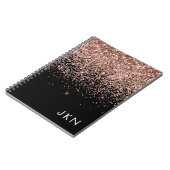 Carnet Rose Gold Blush Pink Black Parties scintillant Mon (Côté gauche)