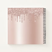 Carnet Rose Gold Blush Pink Monogram Glitter Eyelashes (Dos)