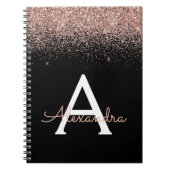 Carnet Rose Gold Blush Pink Monogramme Parties scintillan (Devant)