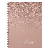 Carnet Rose Gold Blush Pink Parties scintillant Script Mo (Devant)