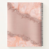 Carnet Rose Gold Blush rose Agate Géode Parties scintilla (Dos)