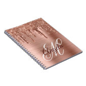 Carnet Rose Gold Brushed Foil Glitter (Côté Droit)