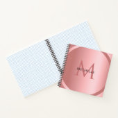 Carnet Rose Gold Custom Élégant Monogramme Moderne Modèle (Intérieur)