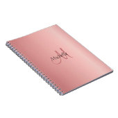 Carnet Rose Gold Elegant Monogramme Modèle moderne (Côté Droit)