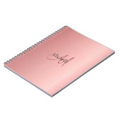Carnet Rose Gold Elegant Monogramme Modèle moderne (Côté gauche)
