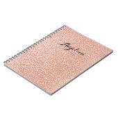 Carnet Rose Gold Faux Parties scintillant Nom de script p (Côté gauche)