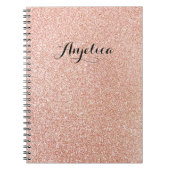 Carnet Rose Gold Faux Parties scintillant Nom de script p (Devant)