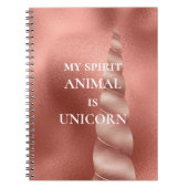 Carnet Rose Gold Glam Unicorn (Devant)