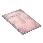 Carnet Rose Gold Glitter Ananas Tropical Chic (Côté Droit)