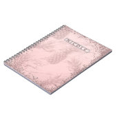 Carnet Rose Gold Glitter Ananas Tropical Chic (Côté gauche)