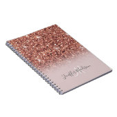 Carnet Rose Gold Glitter Drips (Côté Droit)
