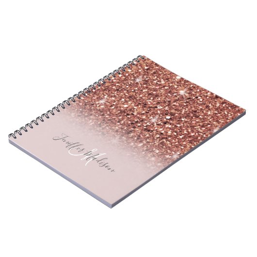 Carnet Rose Gold Glitter Drips (Côté gauche)