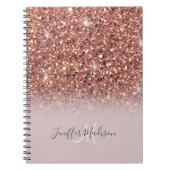 Carnet Rose Gold Glitter Drips (Devant)