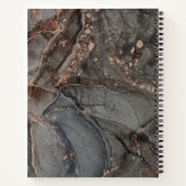 Carnet Rose Gold Gray Ink Marble  (Dos)