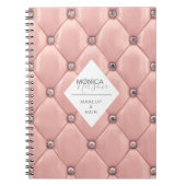 Carnet Rose Gold Luxueux Monogramme Matelassé (Devant)