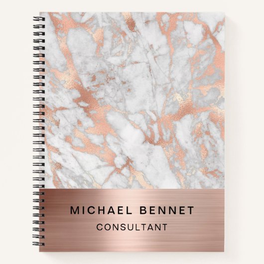 Carnet Rose Gold Marble Consultant (Devant)