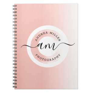 Carnet Rose Gold Minimaliste Logo Personnalisé Élégant