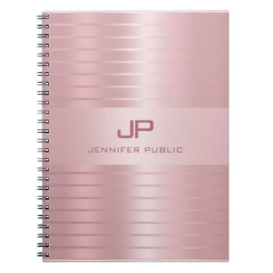 Carnet Rose Gold Modèle Monogramme élégant tendance moder