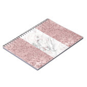 Carnet Rose Gold Modern Glam Marbre & Parties scintillant (Côté gauche)