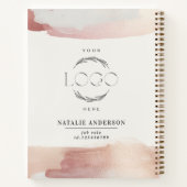 Carnet Rose gold moderne chic et féminin votre logo (Dos)